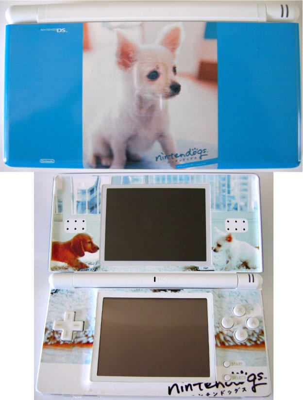 Originální nintendo ds lite s potiskem hry nintendogs.jpg
